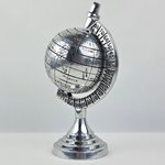 Aluminium wereldbol klein zilver