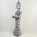 Beeld Boeddha steen met lotusschaaltje 55 cm