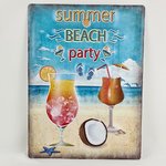 Wandbord Summer Beach Party metaal 40 cm