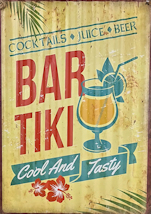 Tiki Bar Wandbord Cool Tasty metaal 40 cm